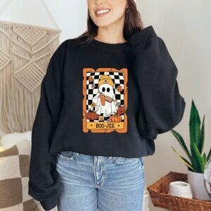 CUTE GHOST BOO-JEE CREWNECK SWEATER